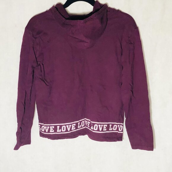 On Fire hooded sweater with drawstrings maroon 100% cotton size medium READ - Picture 7 of 7